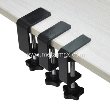 Black Powder Coating Office Desk Partition C Clamp